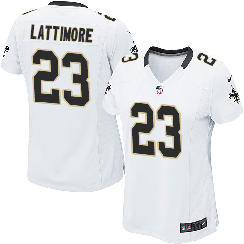Nike Saints #23 Marshon Lattimore White Women's Stitched NFL Elite Jersey